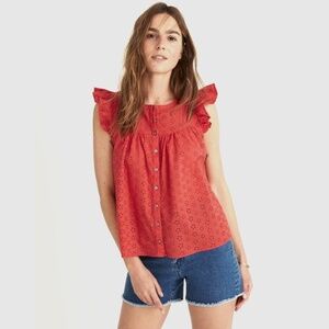 Madewell Ruffle-Sleeve Bib Top